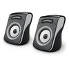 Image de APM Enceintes Filaires USB 2.0, Duo Haut-Parleurs PC Ordinateur, Son Clair et de Qualité, Autoalimentées Via Câble USB, Volume Réglable, Sortie 6W RMS, Format Compact, Gris, 571073