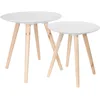 Image de HOME DECO FACTORY Lot de 2 Tables Basses Gigognes Rondes Relief Gouttelette