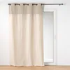 Image de Douceur d'Intérieur, Rideau à Oeillets (140 x 240 Cm) Tessa Beige, Polycoton et Top Bouclette Unie