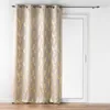 Image de douceur d'intérieur, Rideau à Oeillets (140 x 260 cm) Lyra Taupe, Occultant Imprimé Métallisé