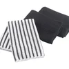 Image de Ligne Decor 1790160 Lot de 3 Torchons Microfibre 2 Unis/1 Raye Cuistot Coton Noir 40 x 40 cm