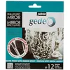 Image de PEBEO Gédéo Lot de 12 Feuilles Effet Miroir Métal, Argent, 18,5 x 15,5 x 0,05 cm