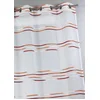 Image de Home Maison HM6934302 Voilage de Fines Rayures Horizontales Etamine Tissée Polyester Terra Cotta 140 x 240 cm