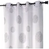Image de HomeMaison HM69851149 Rideau en Shantung Brodé Ronds Mêlés Blanc/Gris