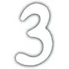 Image de Décopatch AC343O - Un support en papier blanc mâché 1,5x7,3x12 cm, Petit chiffre 3