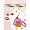 Image de Avenue Mandarine GY099C - Un carnet de coloriage Graffy Pixel - 24 pages à colorier (12 modèles x 2-24 feuilles quadrillées vierges) - À partir de 5 ans - GOURMANDISES KAWAI