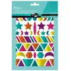 Image de Maildor AE167C - Un sachet de gommettes Baby comprenant 6 planches 14,8x21 cm, motifs Géométriques métallisées assortis (282 stickers)
