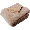 Image de Plaid Effet Fourrure de Lapin au Recto et Effet Flanelle au Verso, Toucher Soyeux, Coloris Beige, 125x150cm, P051BE125150