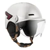 Image de CASR Glow - Casque LED pour Vélo & Trottinette - Visière XL & Cache-Oreilles Amovibles, Clignotants arrières & Télécommande - Joli Design Urbain pour Homme & Femme - Ivoire Brillant - Taille L