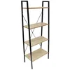 Image de HOME DECO FACTORY - Hd6429 - Etagere Bois et Metal 148X34X32.5 cm Meuble Rangement Exposition Industriel - 4 Niveaux pour Salon, Salle À Manger, Bureau, entrée, Chambre Beige Noir