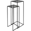 Image de HOME DECO FACTORY Metal Gigogne Riga X2 Mobilier Table Bureau Console Sellette Meuble Entree, Fer, Noir, 34x34x90cm