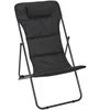 Image de HOME DECO FACTORY, HD7255, Transat Pliant Corfou Noir, Design Ergonomique, Confort Optimal, Facilité de Transport, Résistant aux Intempéries, Idéal Jardin Terrasse Plage, 82x56x93cm, Noir