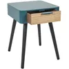 Image de HOME DECO FACTORY 48 X 40 X 35 Cm CMP Paris Table De Chevet Bicolore Bleu, Pin, Multicolore