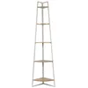 Image de HOME DECO FACTORY - HD0077 - Etagere Angle 5 Niveaux Bois Et Metal Blanc