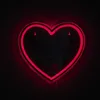 Image de HOME DECO FACTORY, LA0079, miroir LED Neon Heart, éclairage décoratif moderne, design romantique, idéal pour salon ou chambre à coucher, environnement personnalisable, rouge, 60 x 40 cm