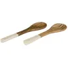 Image de HOME DECO FACTORY, KA0656, Couverts à Salade en manguier Naturel, Design élégant et Ergonomique, Polyvalents pour Tous Vos Plats, faciles à Nettoyer, Taille 30 cm, Couleur Marron Beige