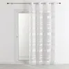 Image de HomeMaison.com Voilage Rayures Horizontales, Blanc, 140x240 cm