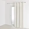 Image de HomeMaison.com Voilage uni - Rideau à Rayures - Rideau Blanc - Voilage 240 x 240 cm - Voilage oeillet Argent - Voilage tamisant - Voilage fenêtre Moderne