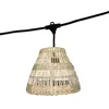 Image de Lumisky Guirlande lumineuse raccordable d'extérieur avec abat-jour en polyrotin style bohème 7 ampoules à filament douille E27 LED blanc chaud TESSA LIGHT 6m
