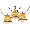 Image de Lumisky Guirlande lumineuse extérieur raccordable 10 abat-jour naturels en rotin MALY LIGHT HYBRID LED blanc chaud 8m solaire et sur secteur