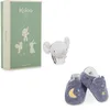 Image de Kaloo - Ensemble bracelet et chaussons éléphant - Bracelet et chaussons avec clochettes - Cadeau bébé raffiné - Stimule le développement précoce et la motricité - Coffret cadeau personnalisé - K210010