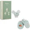 Image de Kaloo - Ensemble bracelet souris et chaussons - Bracelet et chaussons avec clochettes - Cadeau de naissance raffiné - Stimule la stimulation et la motricité - Coffret cadeau personnalisé - K210011