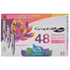 Image de GRAPH’IT GO Set de 48 Marqueurs acrylique double pointes - Pointe pinceau et ogive - Encre à base d’eau - Tout support - Assortiment de couleurs pour Coloriage Mystère