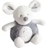 Image de Doudou et Compagnie - Peluche Veilleuse Enfant Souris - Veilleuse Musicale et Lumineuse - 3 Lumières - Bruit Nature - 20 cm - Gris - DC3691