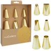 Image de ScrapCooking - Coffret de 6 Douilles Dorées pour Pâtisserie   Douilles Pâtissières Inox : Macarons, Saint Honoré, Fleur, Étoile, Bûche, Choix & Éclairs - Coloris Or Métal - Idée Cadeau Cuisine - 1824
