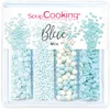 Image de ScrapCooking - Décors Sucrés « Blue Mix » 64g - Assortiment 4 Variétés : Confettis, Mini Billes, Perles, Étoiles - Décorations Pâtisserie, Desserts, Gâteaux, Cupcakes, Anniversaires - Bleu - 7510