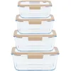Image de Pebbly - Coffret de Conservation Sous-Vide (4 Boîtes en Verre + 1 Pompe Mise Sous-Vide) - Lot de 4 - Conservez vos Aliments plus Longtemps en Réduisant le Gaspillage, Organisez mieux votre Rangement