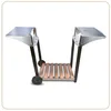 Image de LITTLE BALANCE 8477 Chariot pour Plancha Aquitaine Pro, Chariot à roulettes, Dessertes latérales et rabattables, Inox et Bois