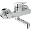 Image de Ideal Standard Ceraplan Mitigeur lavabo mural saillie 148 mm robinet économie d'eau salle de bain 12 l/min (3 bar) sans bonde - Chrome (166 x 155 mm)