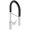 Image de Ideal Standard - Goût, Mitigeur monocommande semi-professionnel pour évier de cuisine, Bouche haute tubulaire avec douchette pivotante et amovible multifonction avec siège magnétique, chromé