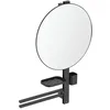 Image de Ideal Standard   Alu+ Beauty Bar, combinaison d'accessoires L, avec miroir diamètre 500 mm, double porte-serviettes, étagère et gobelet, Noir Mat