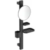 Image de Ideal Standard   Alu+ Beauty Bar, combinaison d'accessoires S, avec miroir diamètre 200 mm, étagère et gobelet, Noir Mat
