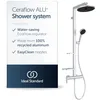 Image de Ideal Standard Ceraflow Alu+ Colonne de douche, fabriquée en aluminium 100% recyclé, douche économe en eau avec jets variables et protection anti-brûlure   Argent (356 x 501 x 1113 mm)