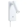 Image de Paulmann 71108 Applique LED Hulda USB C 3000K 130lm 230V 2,5W gradable Blanc dépoli Lampe de lecture murale