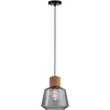 Image de Paulmann Neordic Elia 79739 Suspension max. 1 x 20 W pour lampes E27 en verre fumé/liège/noir 230 V sans ampoule
