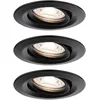 Image de Paulmann 92970 Nova mini Plus LED spots encastrés Coin rond orientables 1x4,2W noir mat Lampe encastrée aluminium Blanc chaud 2700K, 42W
