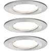 Image de Paulmann Nova Inbouwlamp voor badkamer Set van 3 stuks LED LED 18 W IP44 IJzer (geborsteld)