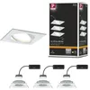 Image de Paulmann 93678 Nova Plus LED spots encastrés kit de 3 carré orientable 3x6,8W gradable projecteurs encastrés Blanc dépoli spot Alu lampe enc. 2700 K