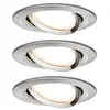 Image de Paulmann 93878 Kit encastrés Premium Coin Slim, dimmable, rond, orientable, LED 3x6,8W, 2700K, 230V, 51mm, Acier brossé/Alu
