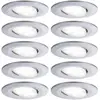 Image de Paulmann LED-inbouwlamp voor badkamer Set van 10 stuks 60 W Chroom (mat)