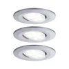 Image de Paulmann 99933 Calla Lot de 3 spots LED encastrables ronds avec 3 x 6,5 W IP65 à intensité variable Chromé mat Éclairage d'armoire en plastique 4000 K