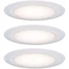 Image de Paulmann Suon 99940 Lot de 3 spots LED encastrables ronds avec 3 x 6,5 W IP44 à intensité variable Blanc satiné 2700 K