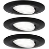 Image de Paulmann 99991 Lot de 3 spots LED encastrables ronds Calla 3 x 6 W IP65 Blanc neutre Noir mat Orientables en plastique 4000 K