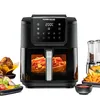 Image de ROMMELSBACHER Friteuse à air chaud FRH 1700, capacité de cuisson XXL 8 litres (environ 21 x 30 cm) pour 1000 g de frites, fonctionnement très silencieux 45 dB (A), 10 programmes, 60-200 °C, grande