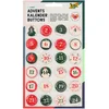 Image de folia 1209   Boutons de calendrier de l'Avent avec chiffres à clipser sur des sacs en toile de jute ou des sacs cadeaux de 1 à 24 avec épingle, pour numéroter les cadeaux et les sachets
