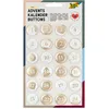Image de folia Lot de 24 boutons de calendrier de l'Avent en métal nacré Blanc/doré, taille unique